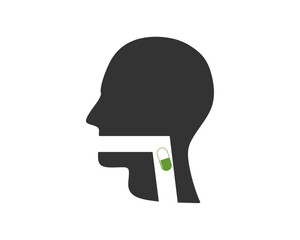 Human head with medicine inside