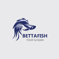 Betta fish modern logo style design vector image illustration