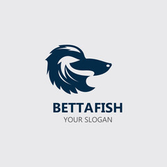 Betta fish modern logo style design vector image illustration