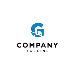 G Letter cleaning broom Vector logo icon vector Template