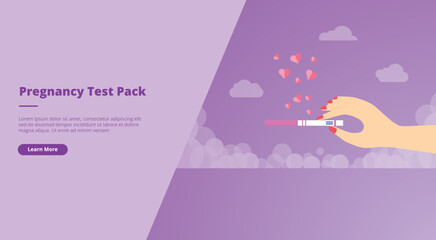 pregnant test pack concept for website landing homepage template banner or slide presentation cover