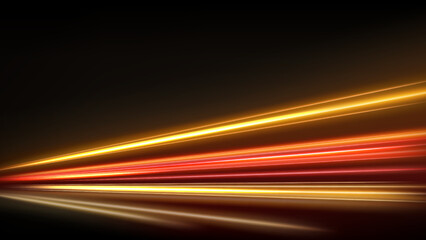 Colorful light trails, long time exposure motion blur effect. Vector Illustration