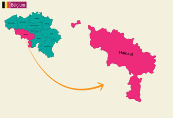Belgium map cities vector. 