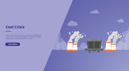 coal crisis concept for website landing homepage template banner or slide presentation cover