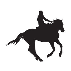 equestrian sport vector silhouette on white.