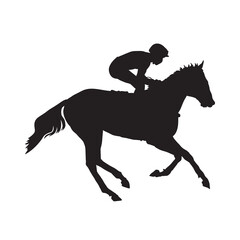 equestrian sport vector silhouette on white.