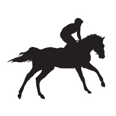 equestrian sport vector silhouette on white.