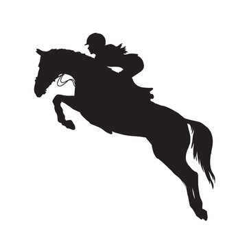 recommend clip art: equestrian sport vector silhouette on white.