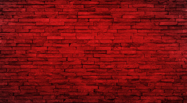 red brick wall background, grunge black texture wallpaper © AKIO