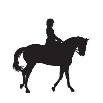 recommend clip art: equestrian sport vector silhouette on white.