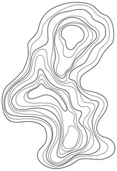 Abstract tree ring. Png topographic map design . Contour map concept. Thin wavy lines.