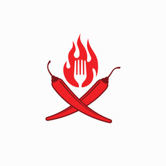 chilli illustration, spicy food icon, vector art.