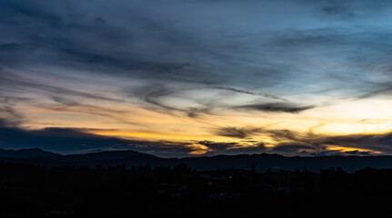 sunset in the mountains