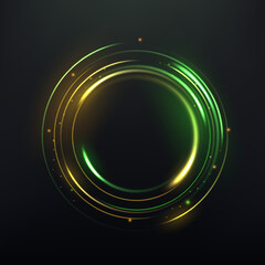 Abstract Multicolor Ring Line of Light Background. Widescreen Illustration