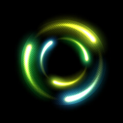 Abstract Multicolor Ring Line of Light Background. Widescreen Illustration