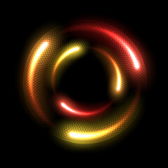 Abstract Multicolor Ring Line of Light Background. Widescreen Illustration