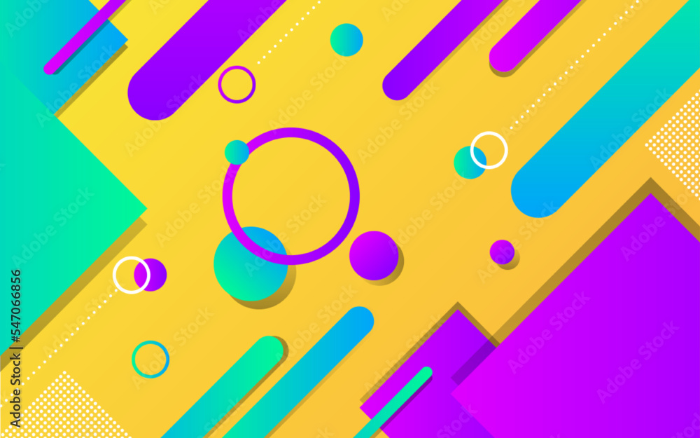Poster abstract flat geometric with colorful shape background