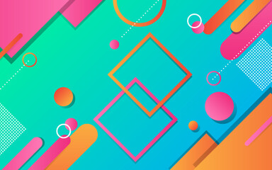 Abstract flat geometric with colorful shape background