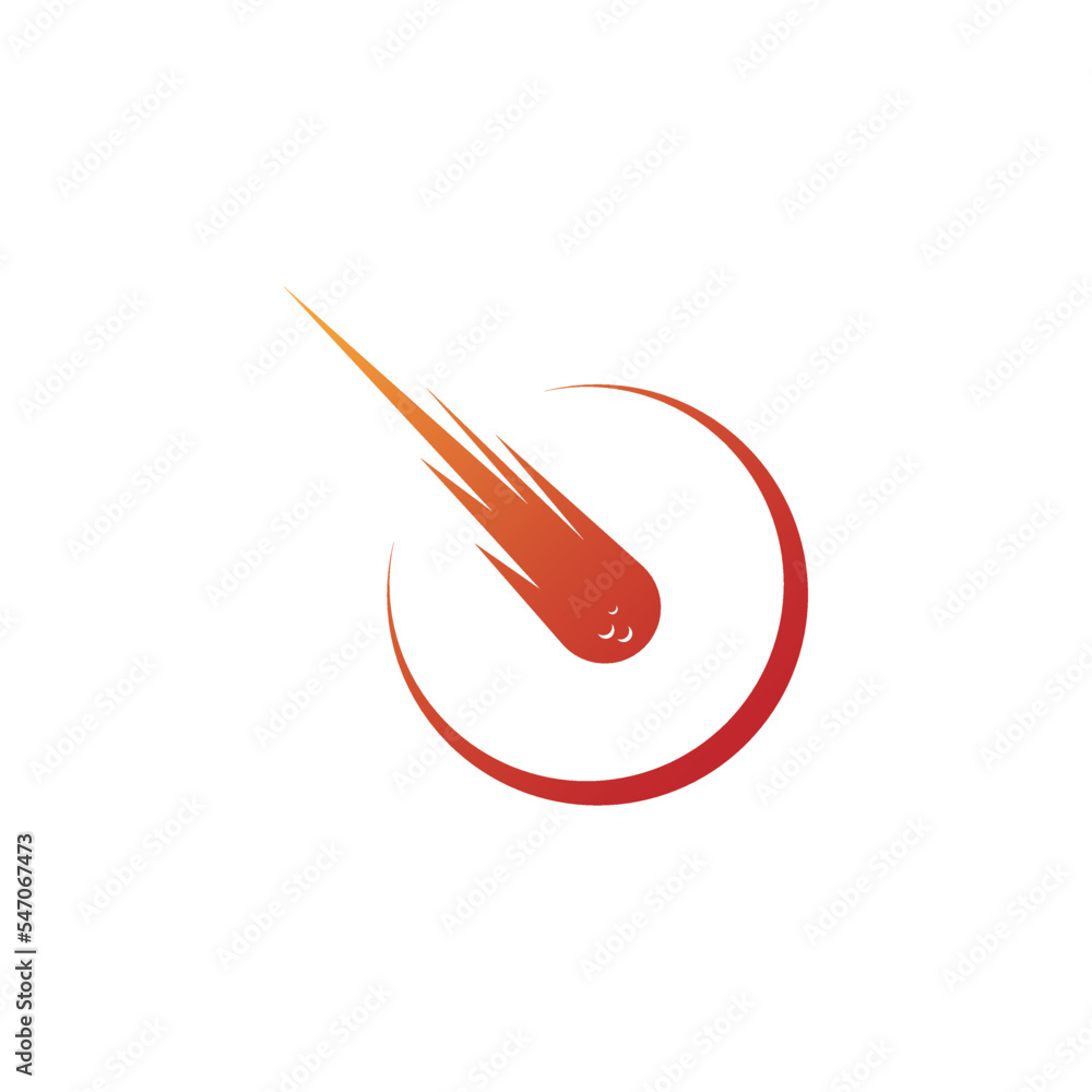 Poster editable vector logo of a meteor isolated on a white background