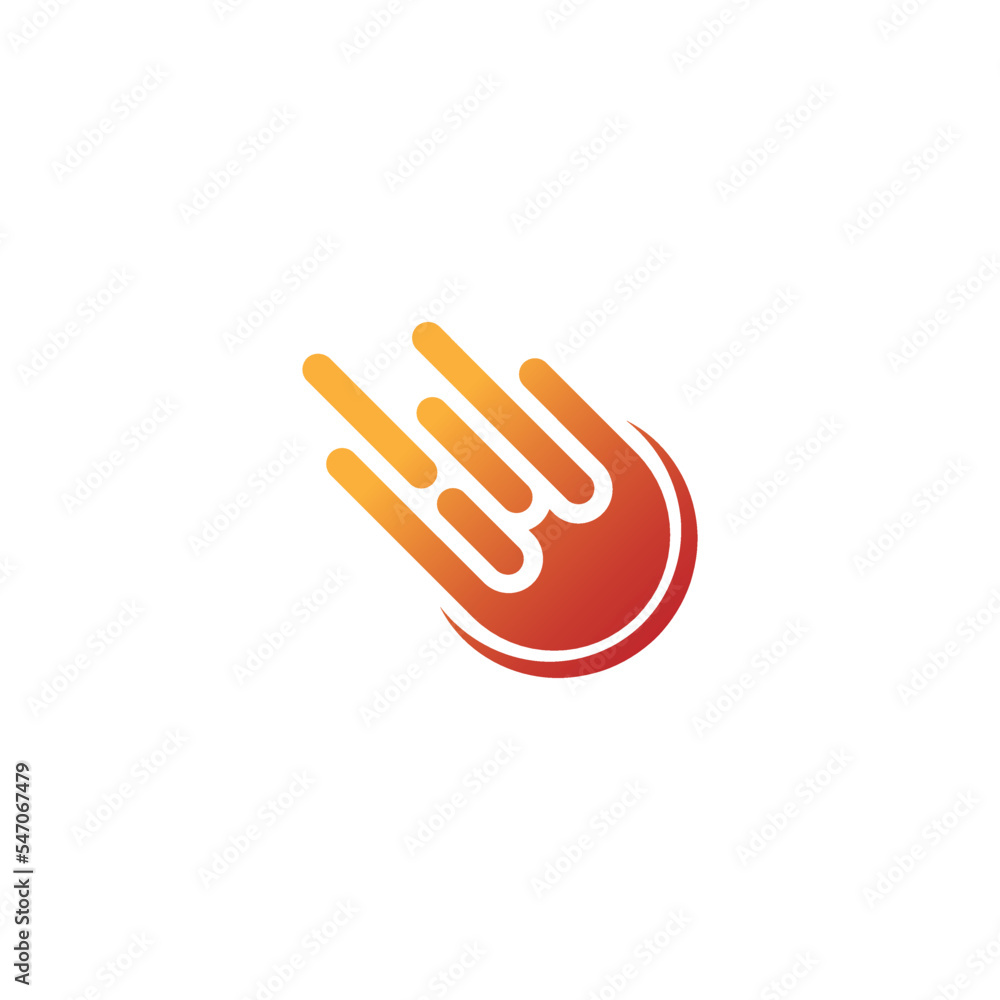Poster editable vector logo of a meteor isolated on a white background