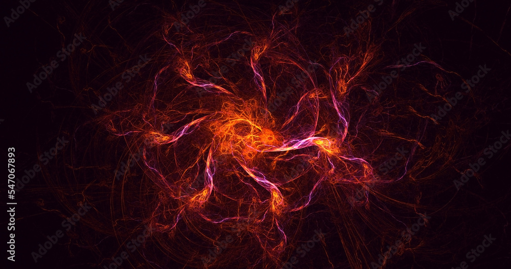 Poster 3d rendering abstract fractal light background
