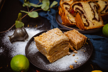 Romanian traditional wlnut sweet bread - cozonac
