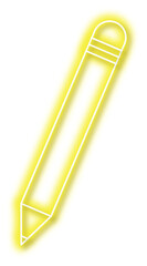 Pencil Yellow Neon Illustration