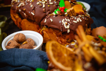 Romanian traditional wlnut sweet bread - cozonac