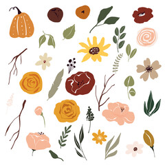 Autumn vector flowers