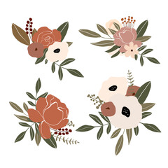 Vector simple flowers