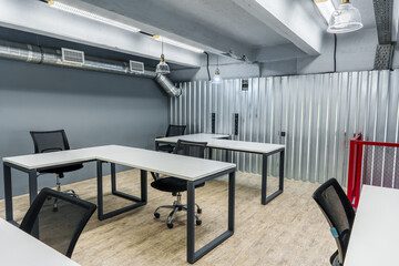 Large empty modern open space office interior