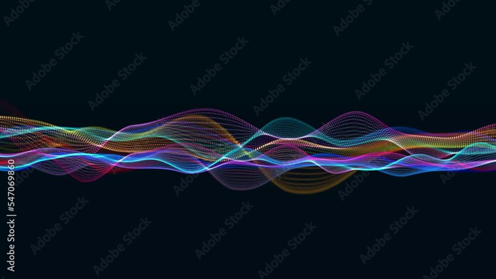 Aufkleber abstract colorful digital particle wave background.