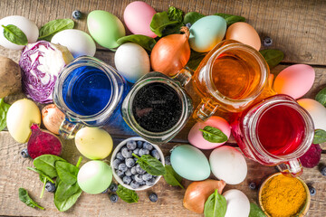 Easter eggs painted with natural dye