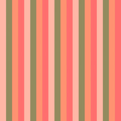Seamless stripes pattern with pink, orange and green vertical stripes that repeat perfectly