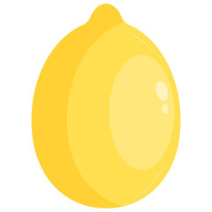 Yellow lemon icon illustration isolated on white background cartoon style