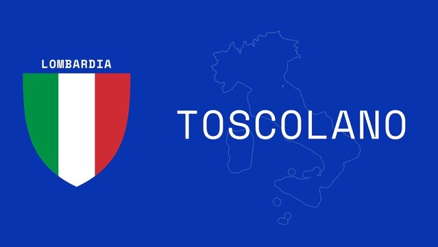 Toscolano: Illustration mit dem Ortsnamen der italienischen Stadt Toscolano in der Region Lombardia