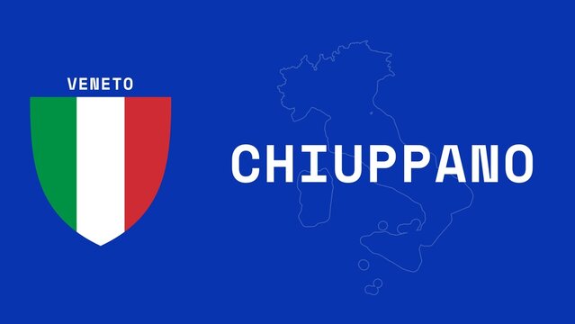 Chiuppano: Illustration mit dem Ortsnamen der italienischen Stadt Chiuppano in der Region Veneto