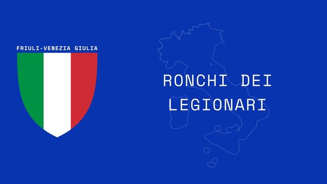 Ronchi dei Legionari: Illustration mit dem Ortsnamen der italienischen Stadt Ronchi dei Legionari in der Region Friuli-Venezia Giulia