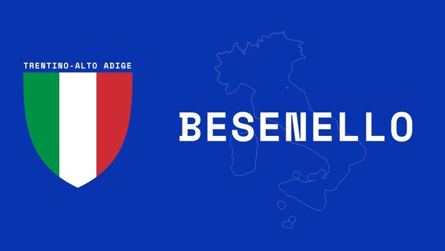 Besenello: Illustration mit dem Ortsnamen der italienischen Stadt Besenello in der Region Trentino-Alto Adige