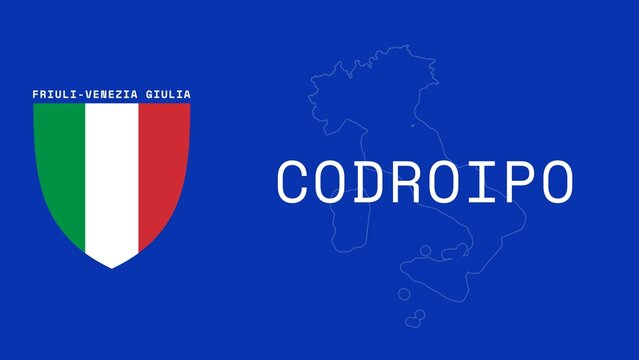 Codroipo: Illustration mit dem Ortsnamen der italienischen Stadt Codroipo in der Region Friuli-Venezia Giulia