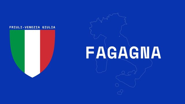 Fagagna: Illustration mit dem Ortsnamen der italienischen Stadt Fagagna in der Region Friuli-Venezia Giulia