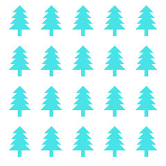 Blue Christmas tree on a white background