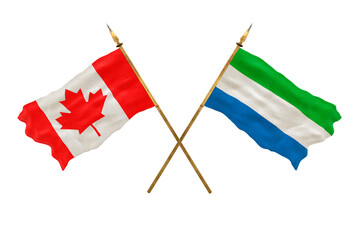 Background for designers. National Day. 3D model National flags  of Canada and Sierra Leone