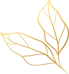Gradient gold winter leaf element
