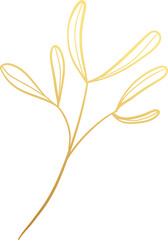 Gradient gold winter leaf element
