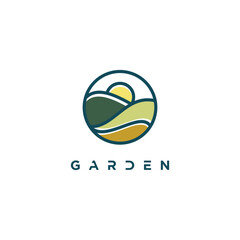 Green garden logo design idea