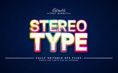 editable Stereo type  editable text effect.typhography logo