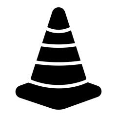 traffic cone glyph icon