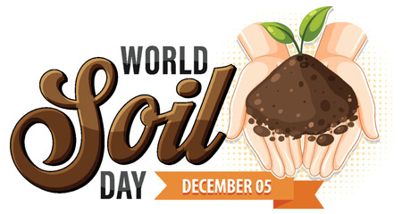 World soil day text for banner or poster design