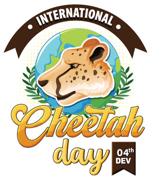 International cheetah day poster or banner design